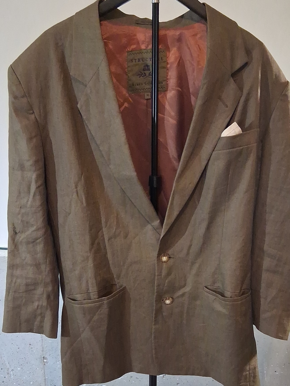 Structure Men's Brown Linen-Blend Sport Coat